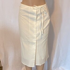 Evidnt Cream Button-Down Skirt